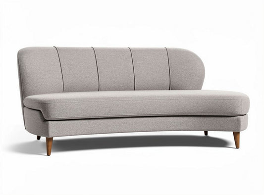 Sofa tapicerowana w odcieniu szarym 180 x 80 x 85cm z drewnianymi nogami